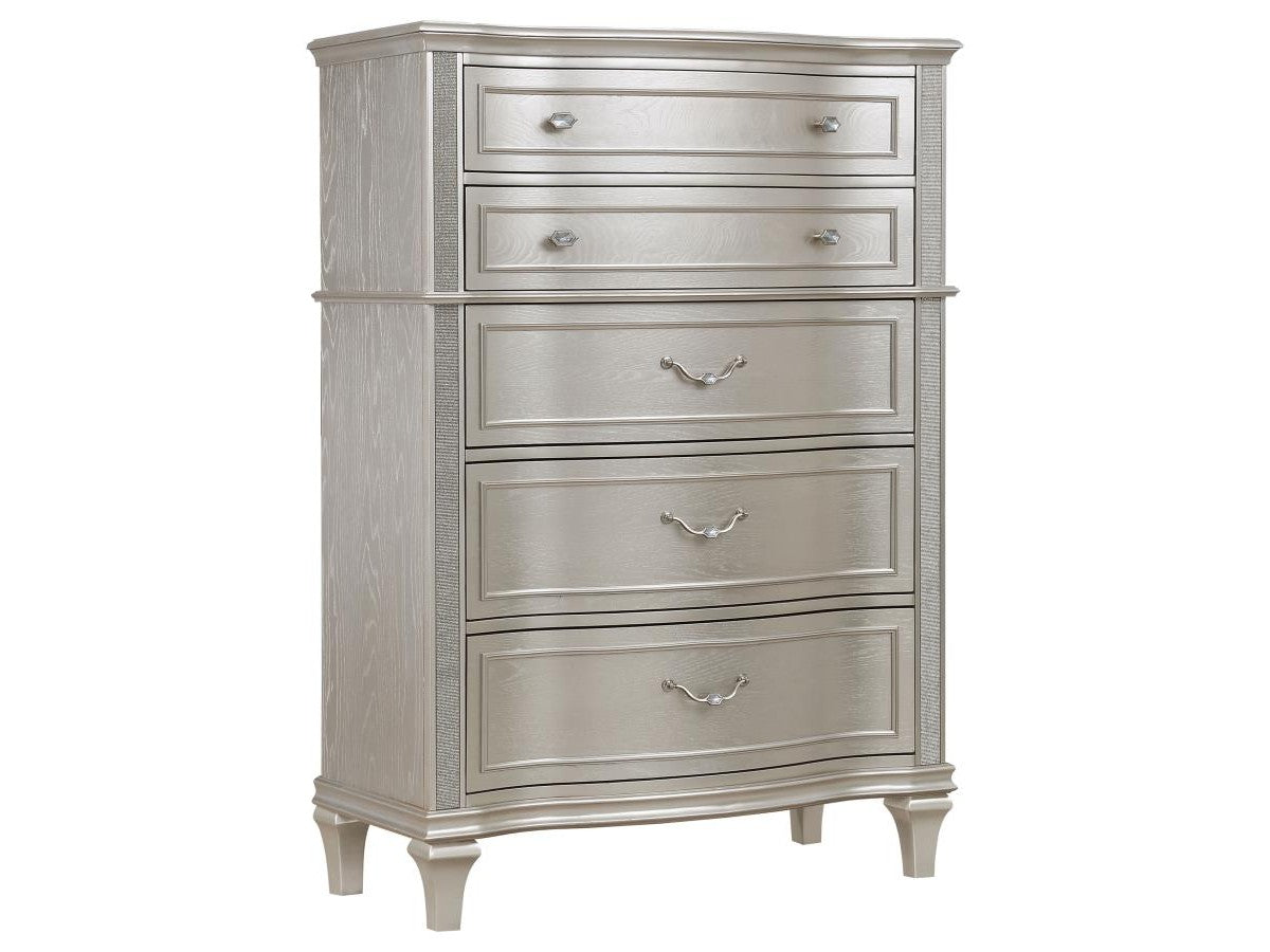 Evangeline Silver Oak 6-drawer Chest - Ornate Home