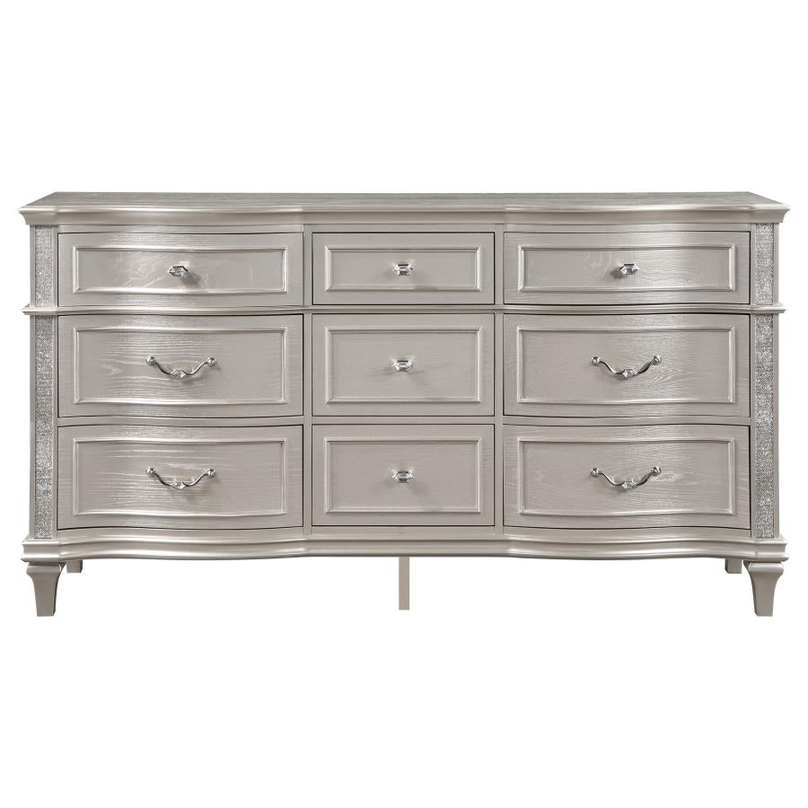 Evangeline Silver Oak 9-drawer Dresser - Ornate Home