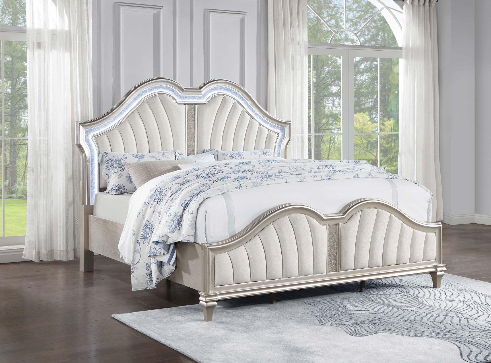 Evangeline Silver Oak California King Panel Bed - Ornate Home