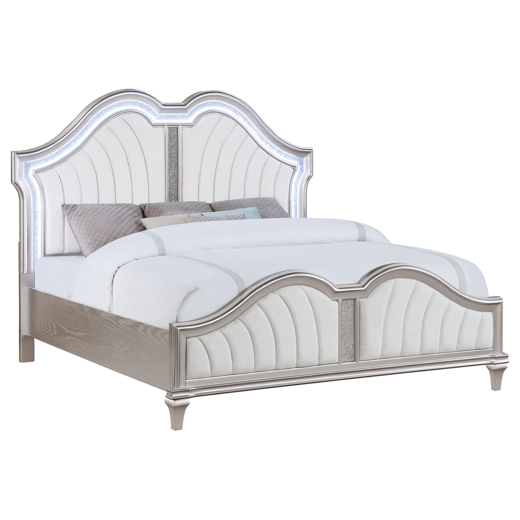 Evangeline Silver Oak California King Panel Bed - Ornate Home