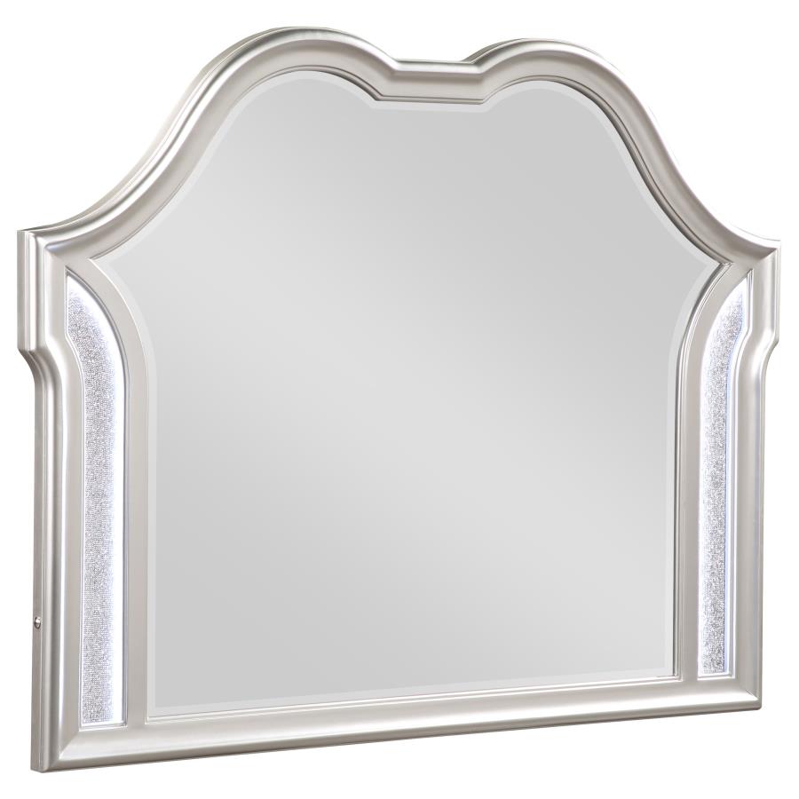Evangeline Silver Oak Dresser Mirror - Ornate Home