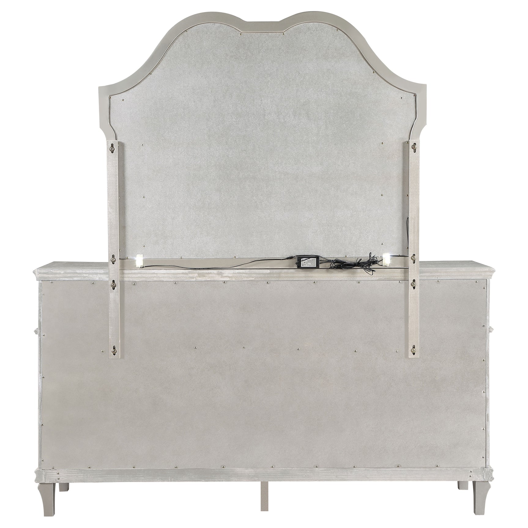 Evangeline Silver Oak Dresser and Mirror - Ornate Home