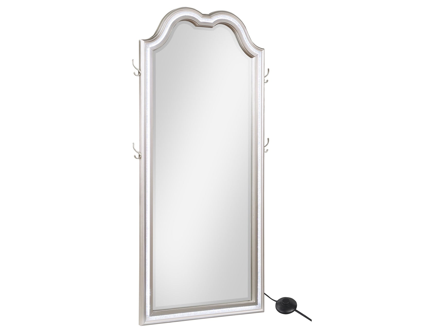 Evangeline Silver Oak Full Length LED Light Floor Mirror - Ornate Home