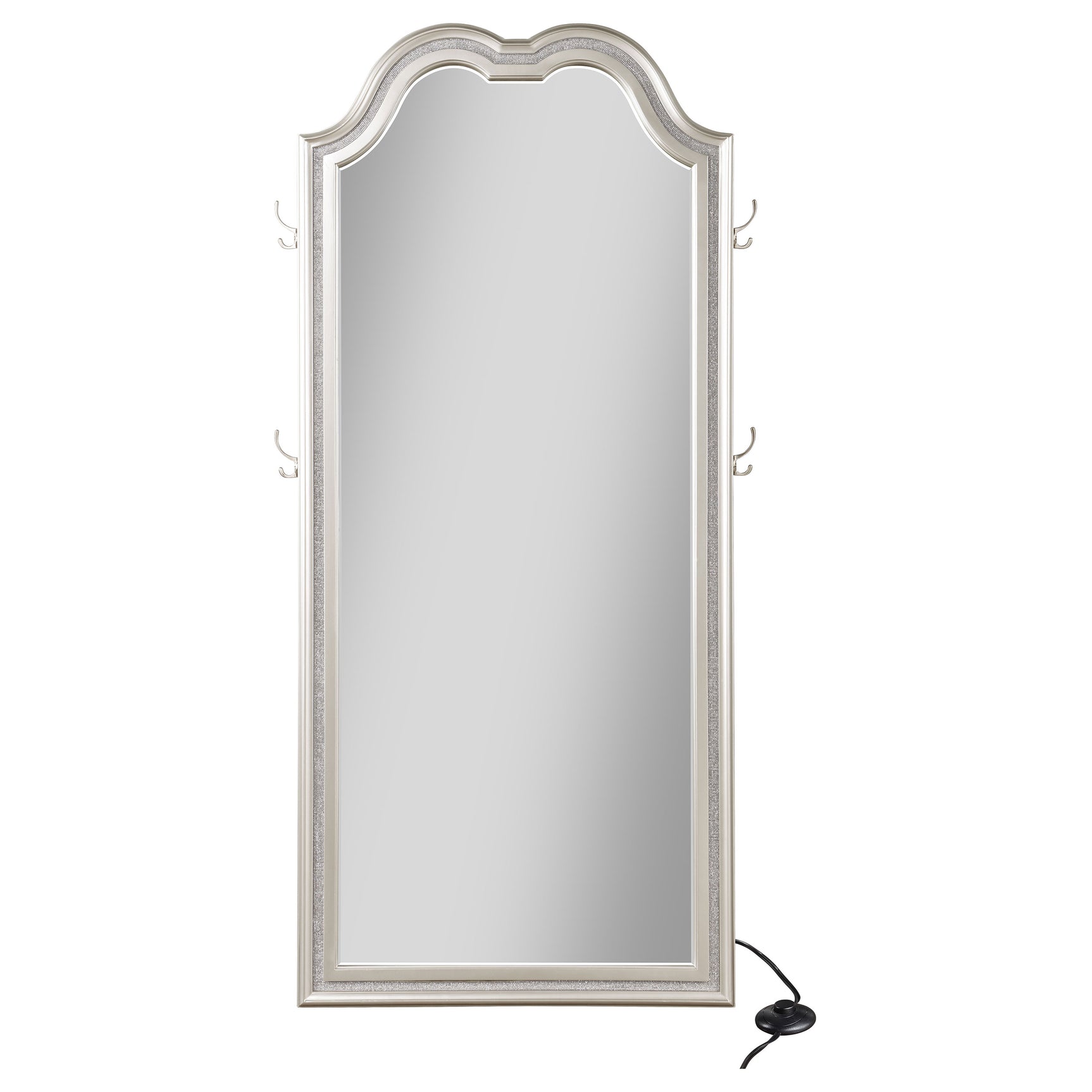 Evangeline Silver Oak Full Length LED Light Floor Mirror - Ornate Home