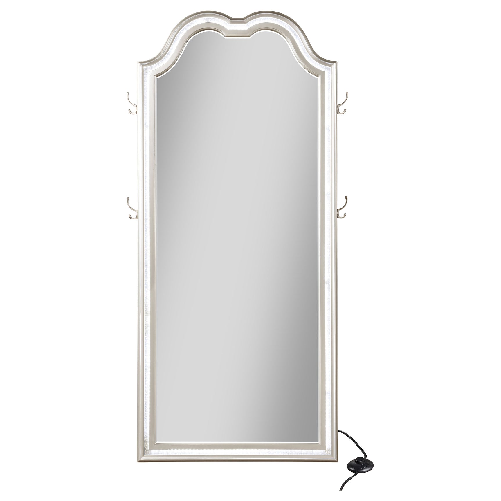 Evangeline Silver Oak Full Length LED Light Floor Mirror - Ornate Home