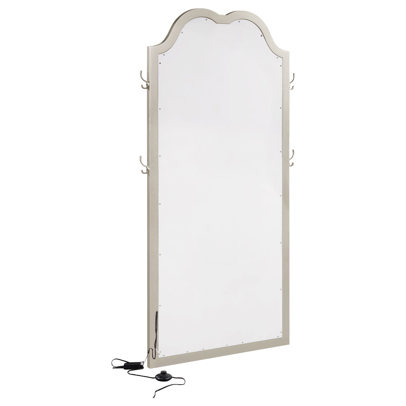 Evangeline Silver Oak Full Length LED Light Floor Mirror - Ornate Home