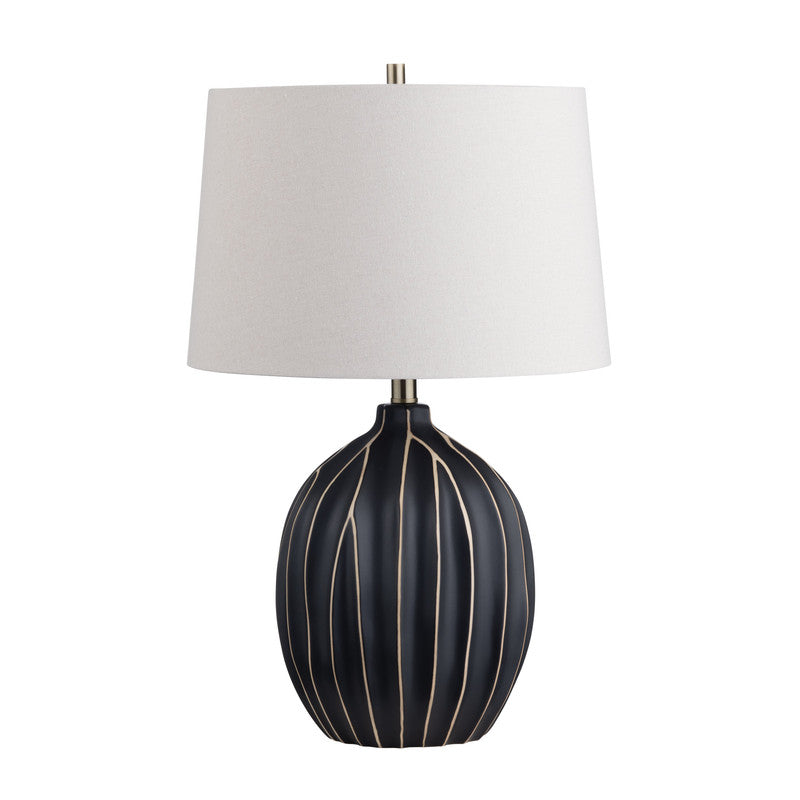 Evans Black/Oatmeal Table Lamp - Ornate Home