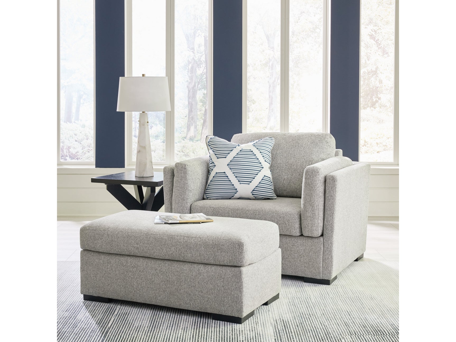 Evansley Oversized Chair and Ottoman (Online Special Price) - Ornate Home