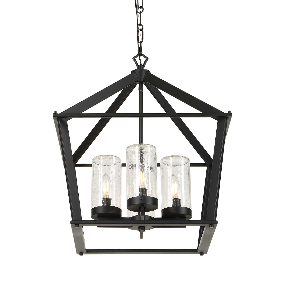 Evanston Black 4 Light Indoor-Outdoor Pendant - Ornate Home