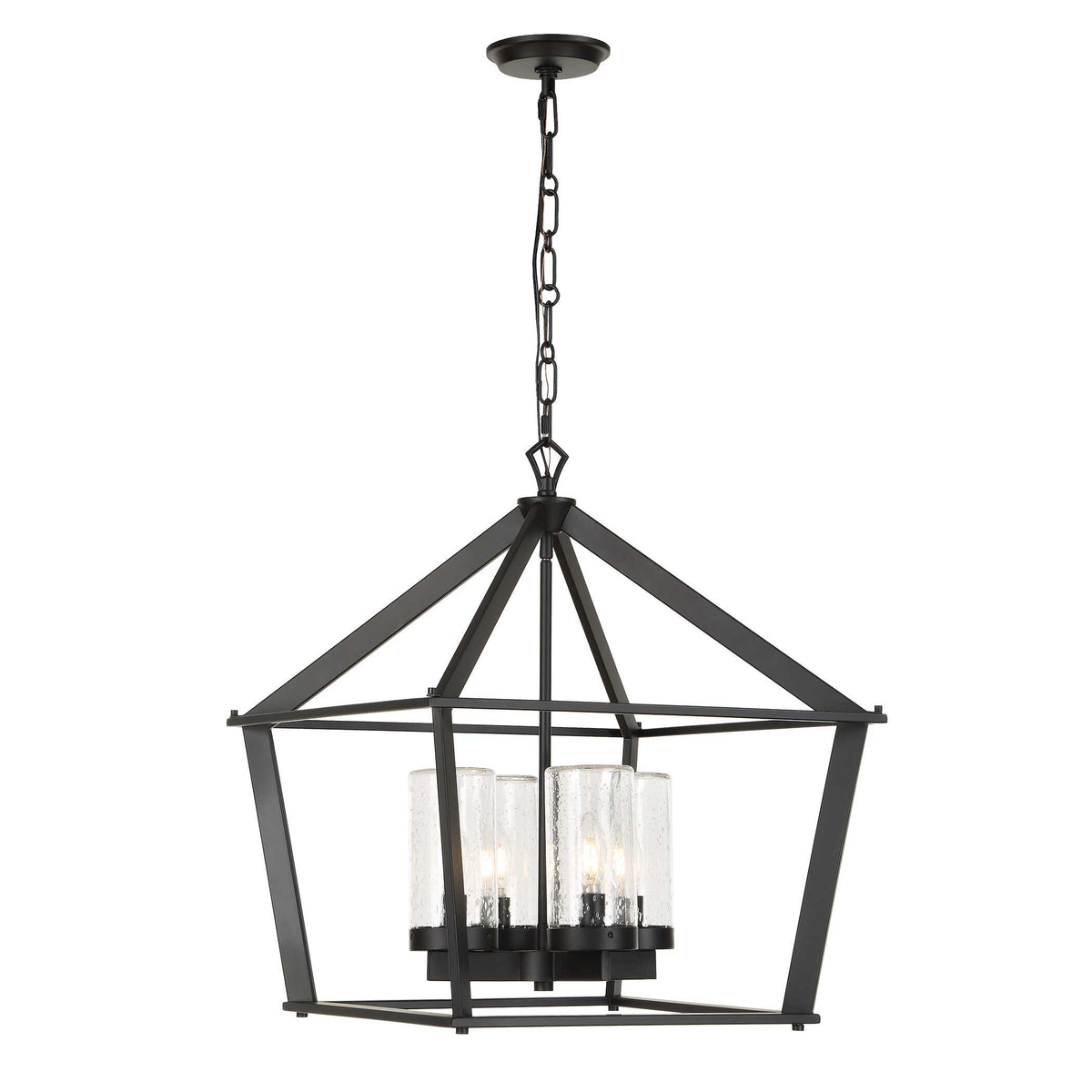 Evanston Black 4 Light Indoor-Outdoor Pendant - Ornate Home