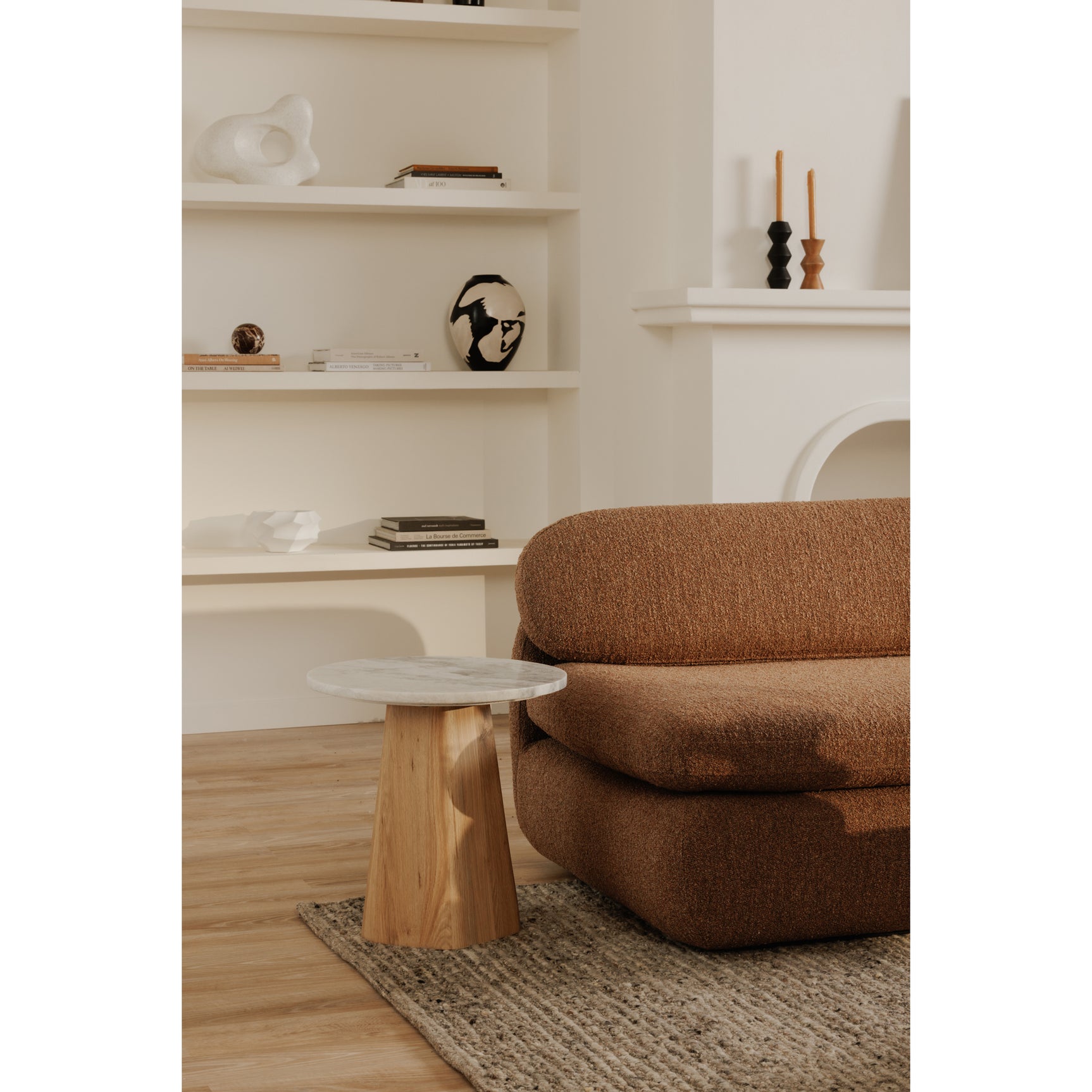 Evelyn Ashen Grey Marble Accent Table - Ornate Home