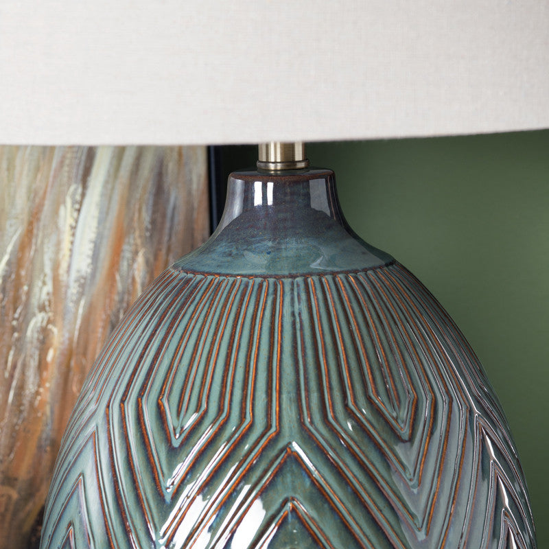 Everett Green/Brown Table Lamp - Ornate Home
