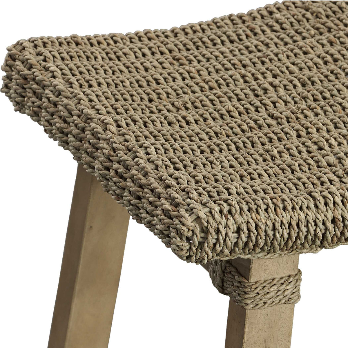 Everglade Woodtone Sea Grass Counter Stool - Ornate Home