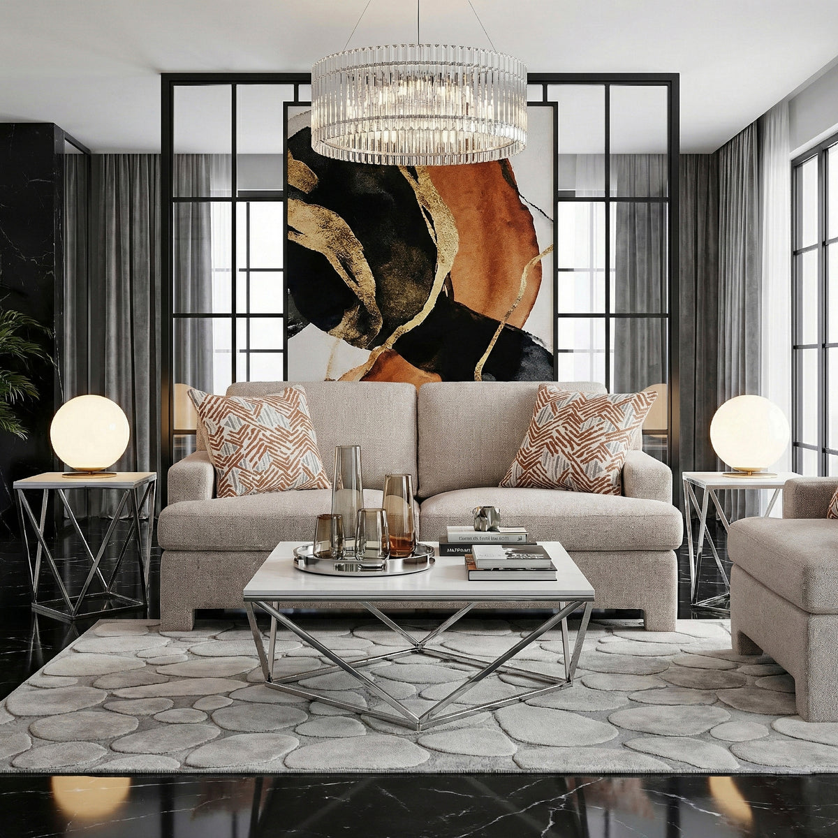 Everly Beige Loveseat - Ornate Home