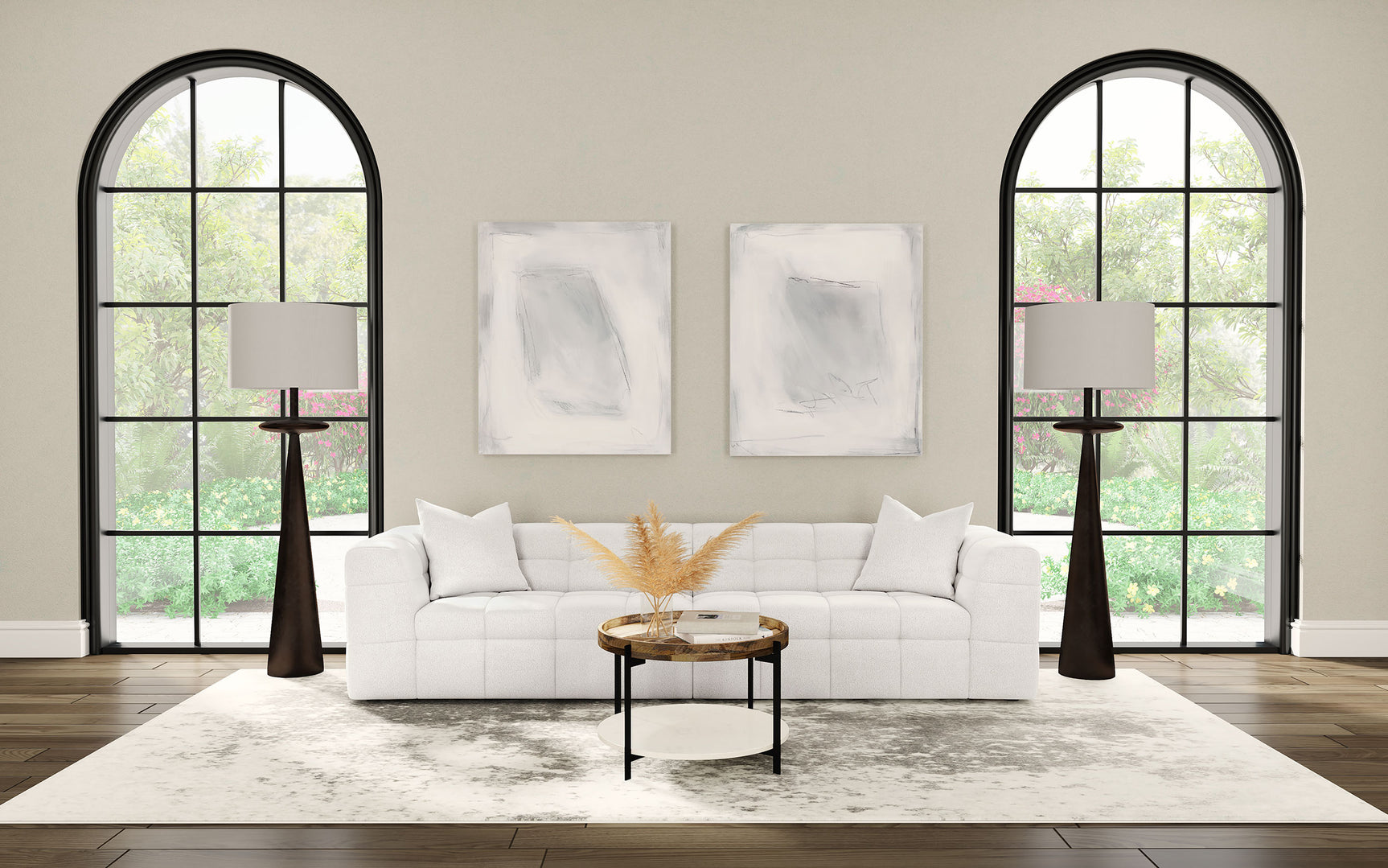 Everly Off White Extra Long Sofa - Ornate Home