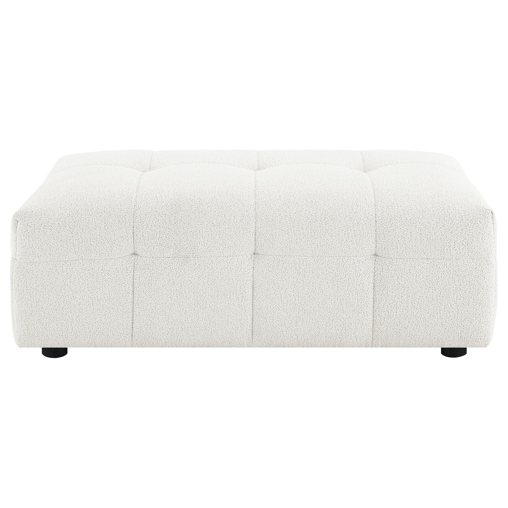 Everly Off White Ottoman - Ornate Home