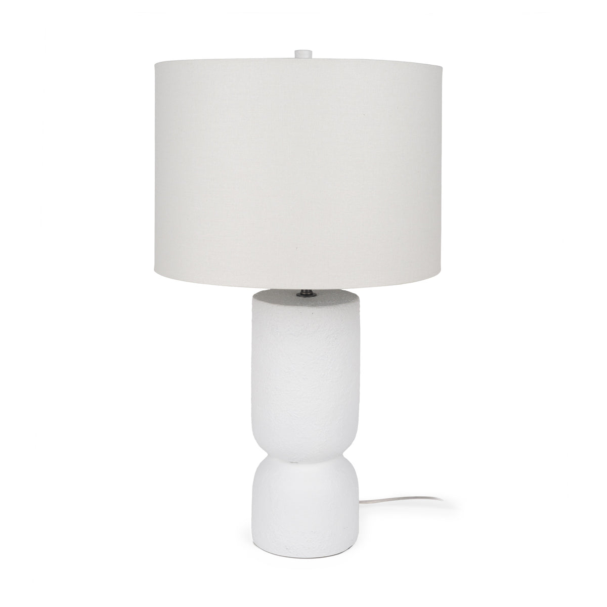 Everly White/Beige Cement Table Lamp - Ornate Home