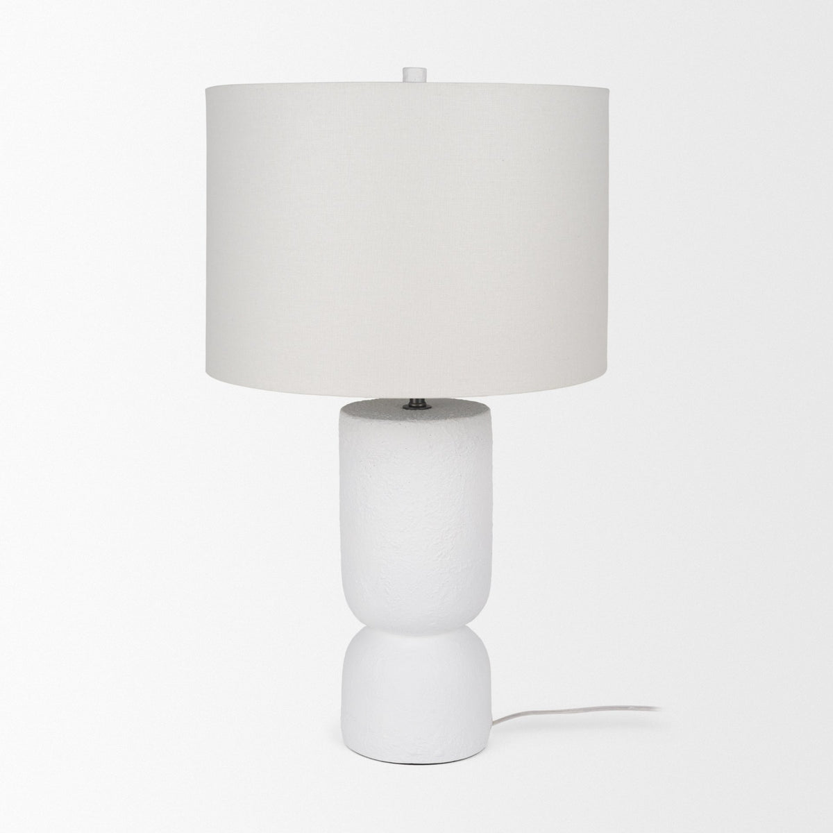Everly White/Beige Cement Table Lamp - Ornate Home
