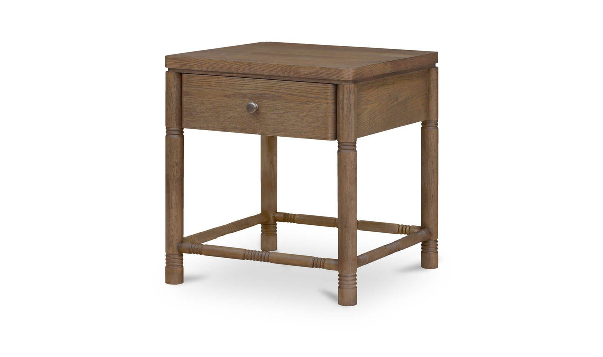 Evermore Natural 1 Drawer Nightstand Brown - Ornate Home