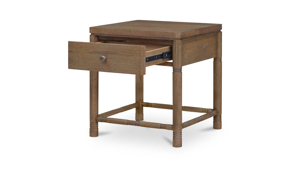Evermore Natural 1 Drawer Nightstand Brown - Ornate Home