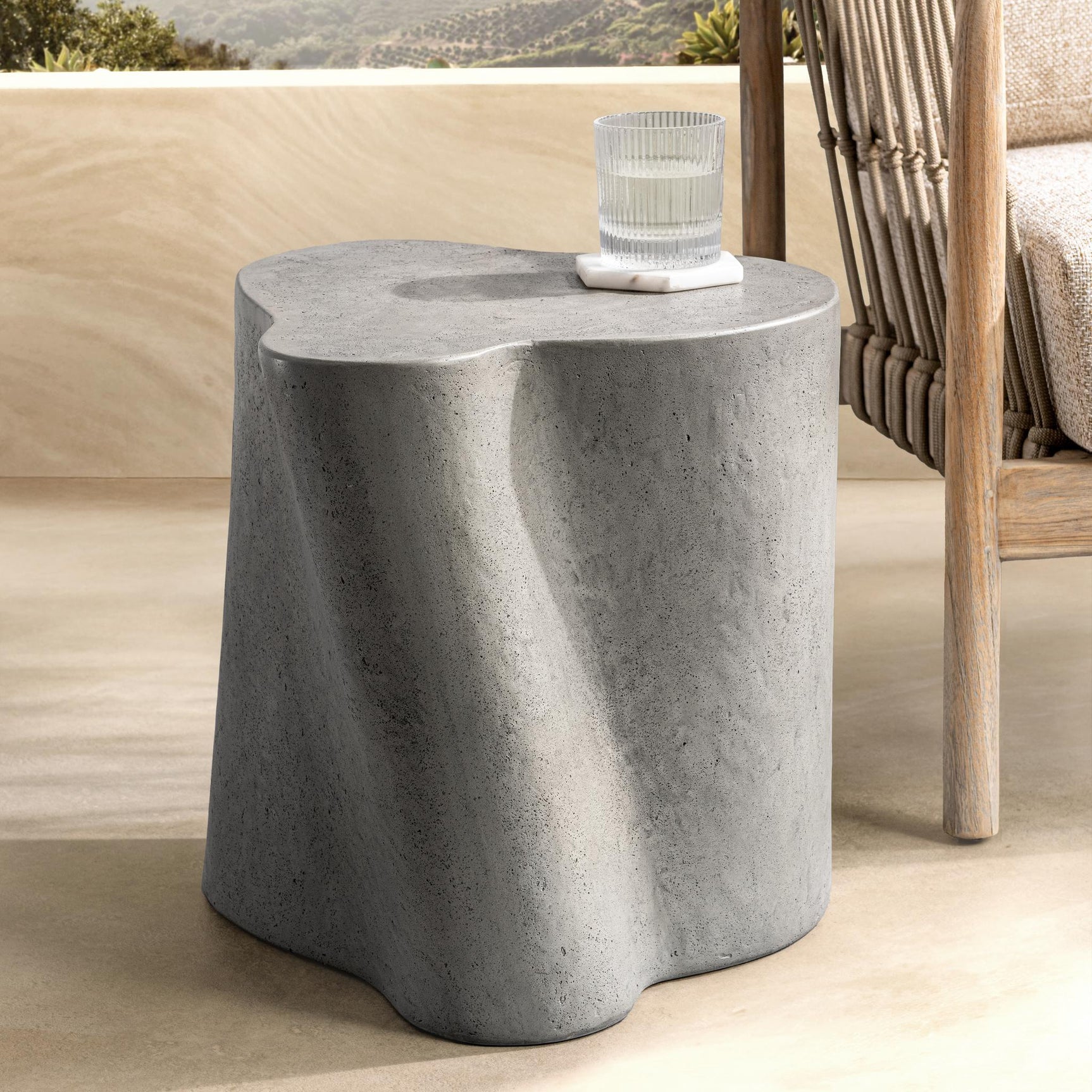 Everson Athena Gray Outdoor Accent Table - Ornate Home