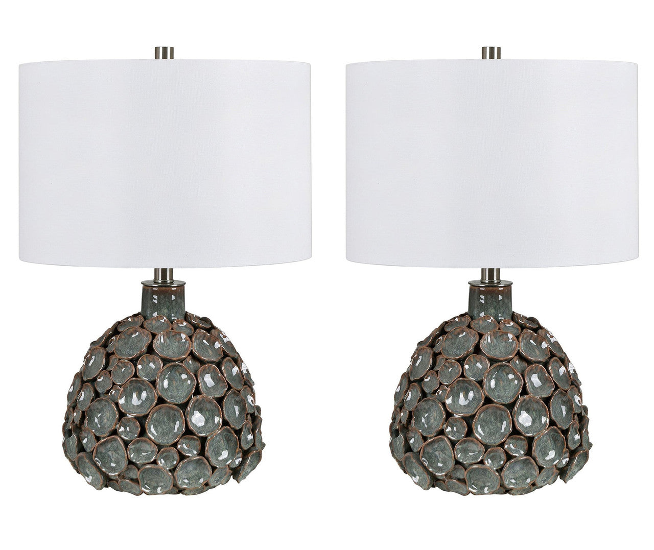 Evie Grey Table Lamp (Set of 2) - Ornate Home
