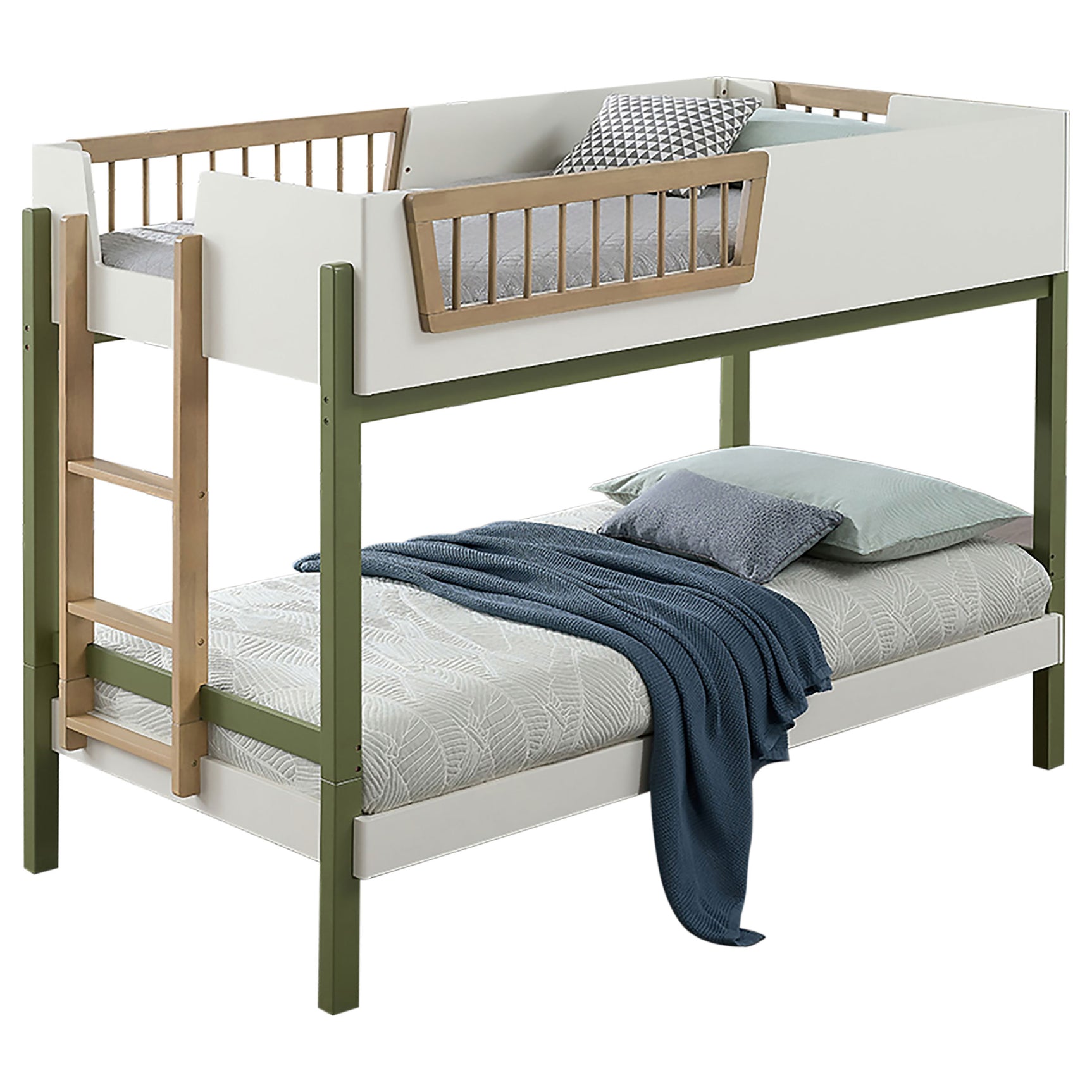 Evren Off White / Natural / Olive T/T Bunk Bed - Ornate Home