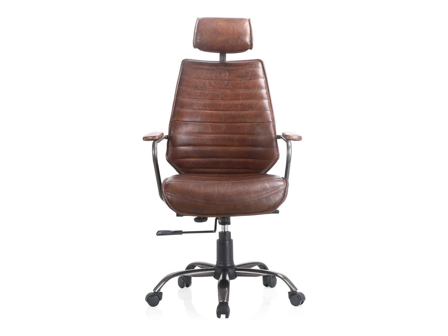 Executive Dark Brown Leather Office Chair - Ornate Home