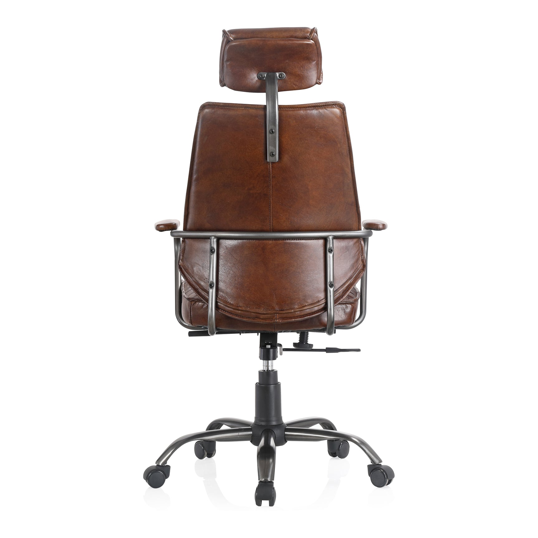 Executive Dark Brown Leather Office Chair - Ornate Home
