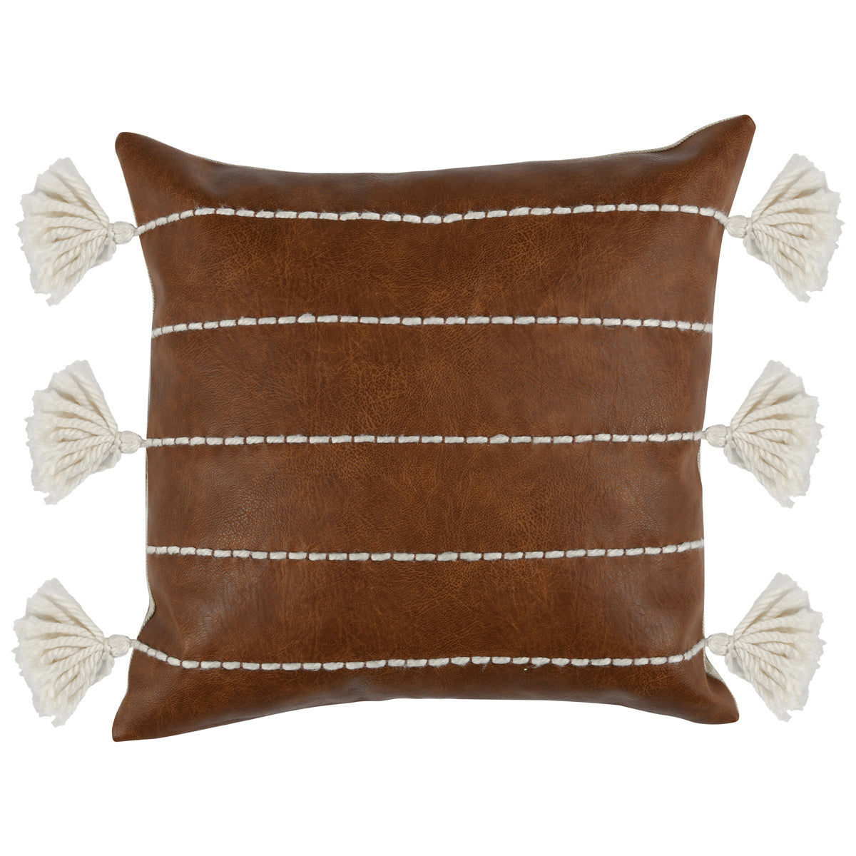 Ezekiel Brown 18"x18" Vegan Leather Throw Pillow (Set of 2)
