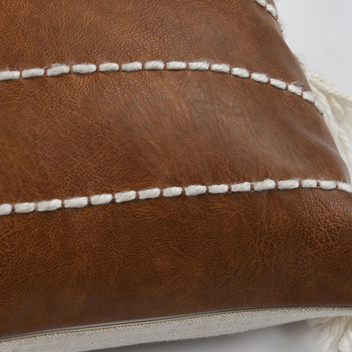 Ezekiel Brown 18"x18" Vegan Leather Throw Pillow (Set of 2)