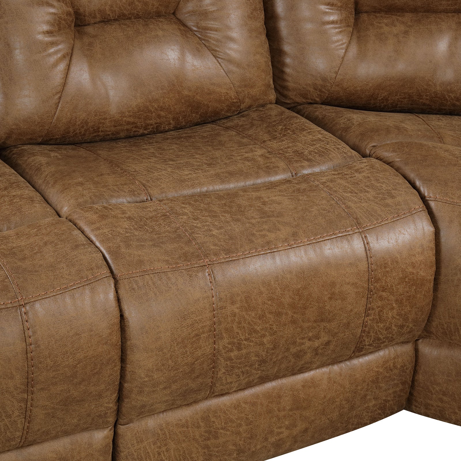 Ezekius Brown Leatherette Reclining Sectinoal - Ornate Home