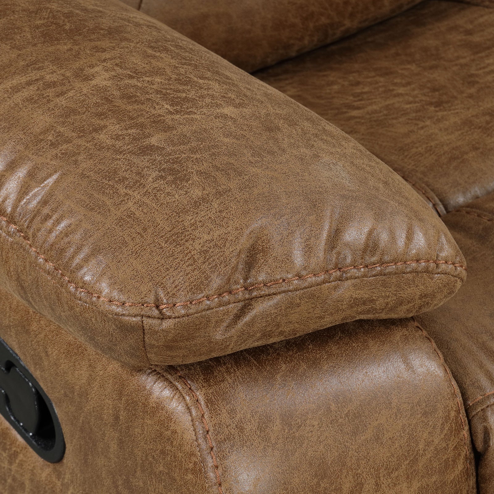 Ezekius Brown Leatherette Reclining Sectinoal - Ornate Home