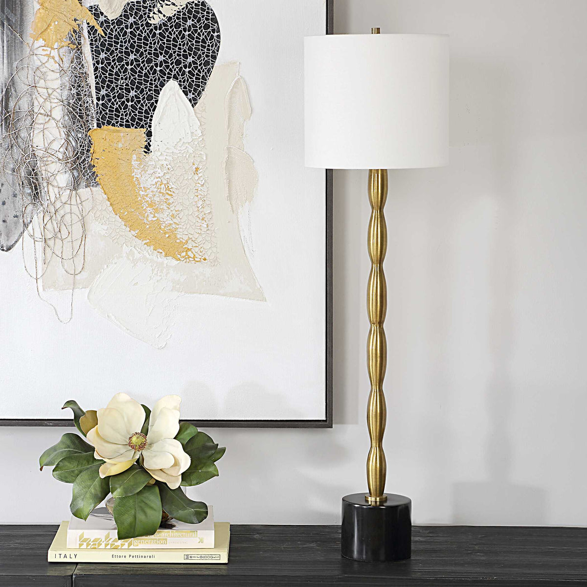 Ezra Brass Buffet Lamp - Ornate Home
