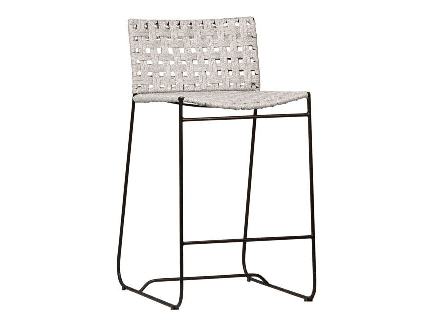 Ezra Gray/Black Outdoor Counter Stool - Ornate Home