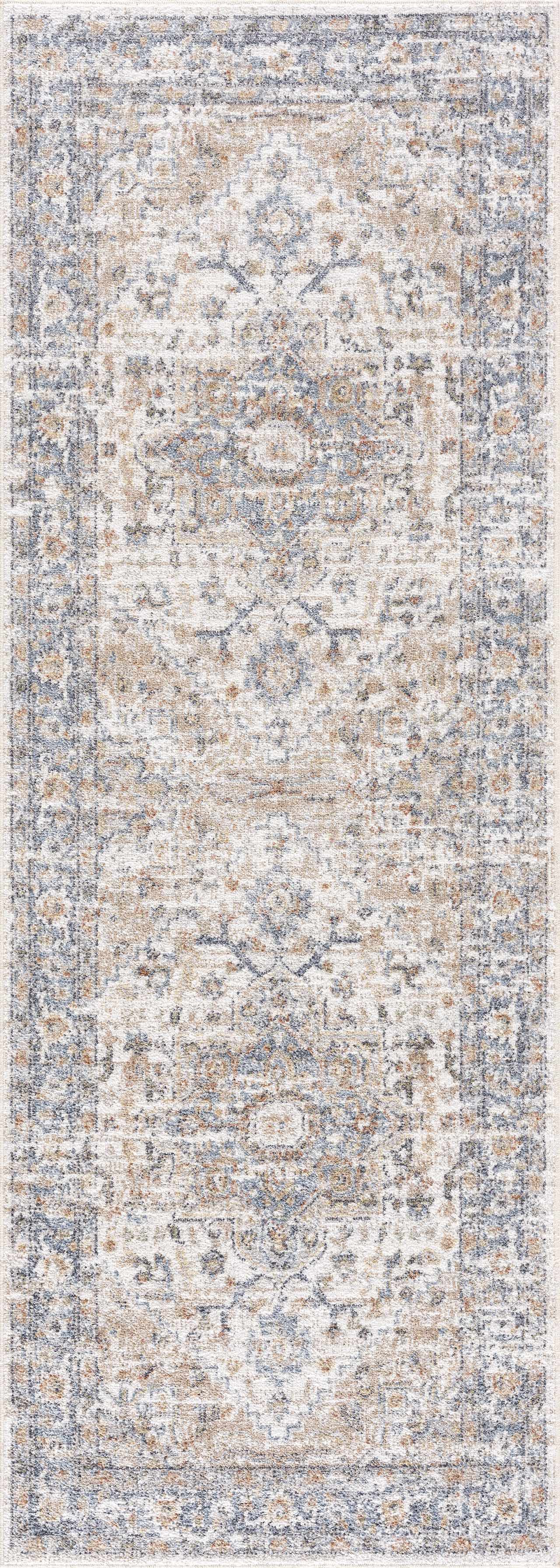 Ezri Cream Washable Area Rug - Ornate Home