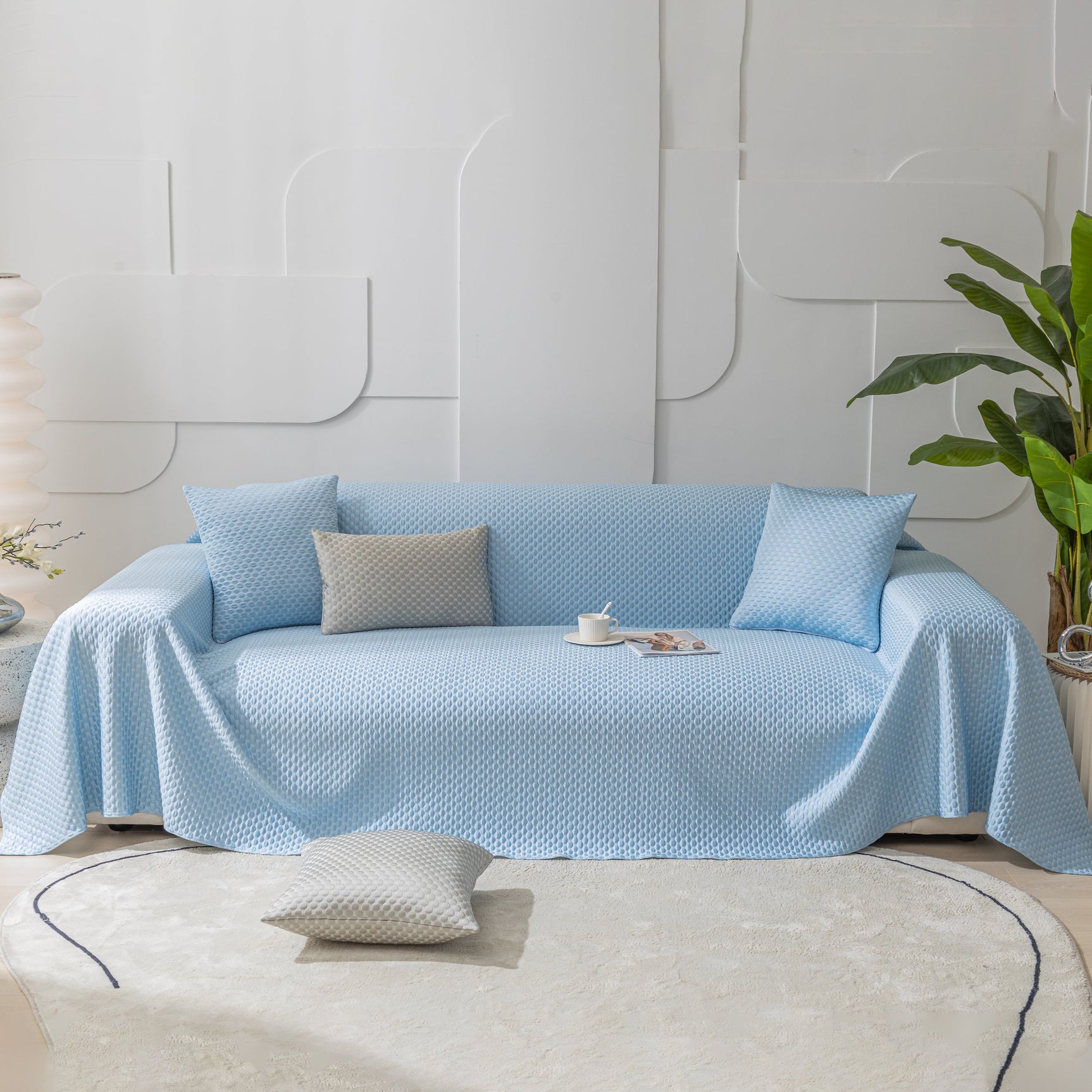 FASHION Granular Textured Sofa Couch Covers, L Shape Sectional Couch Covers, Sofa Covers for Living Room - Ornate Home