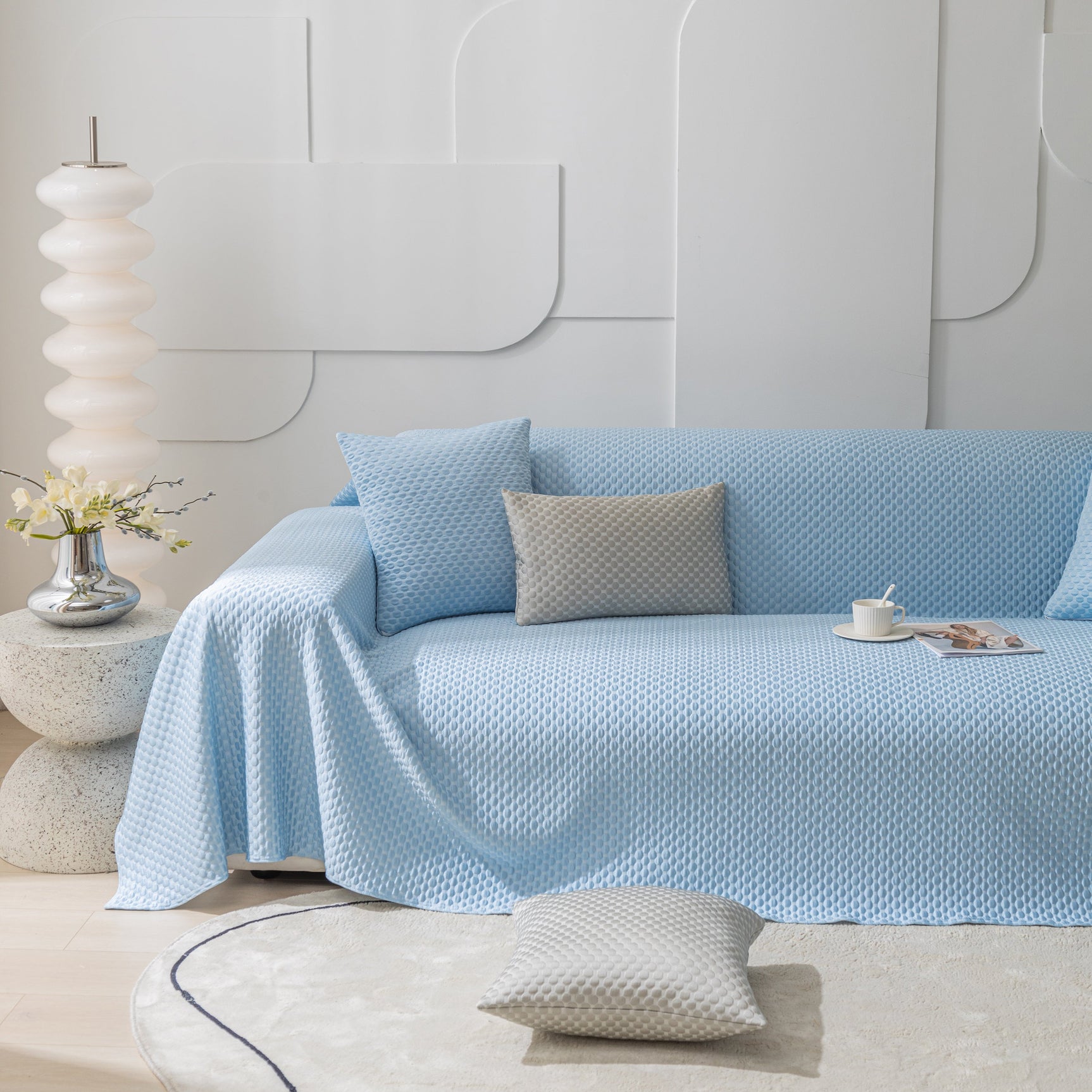 FASHION Granular Textured Sofa Couch Covers, L Shape Sectional Couch Covers, Sofa Covers for Living Room - Ornate Home