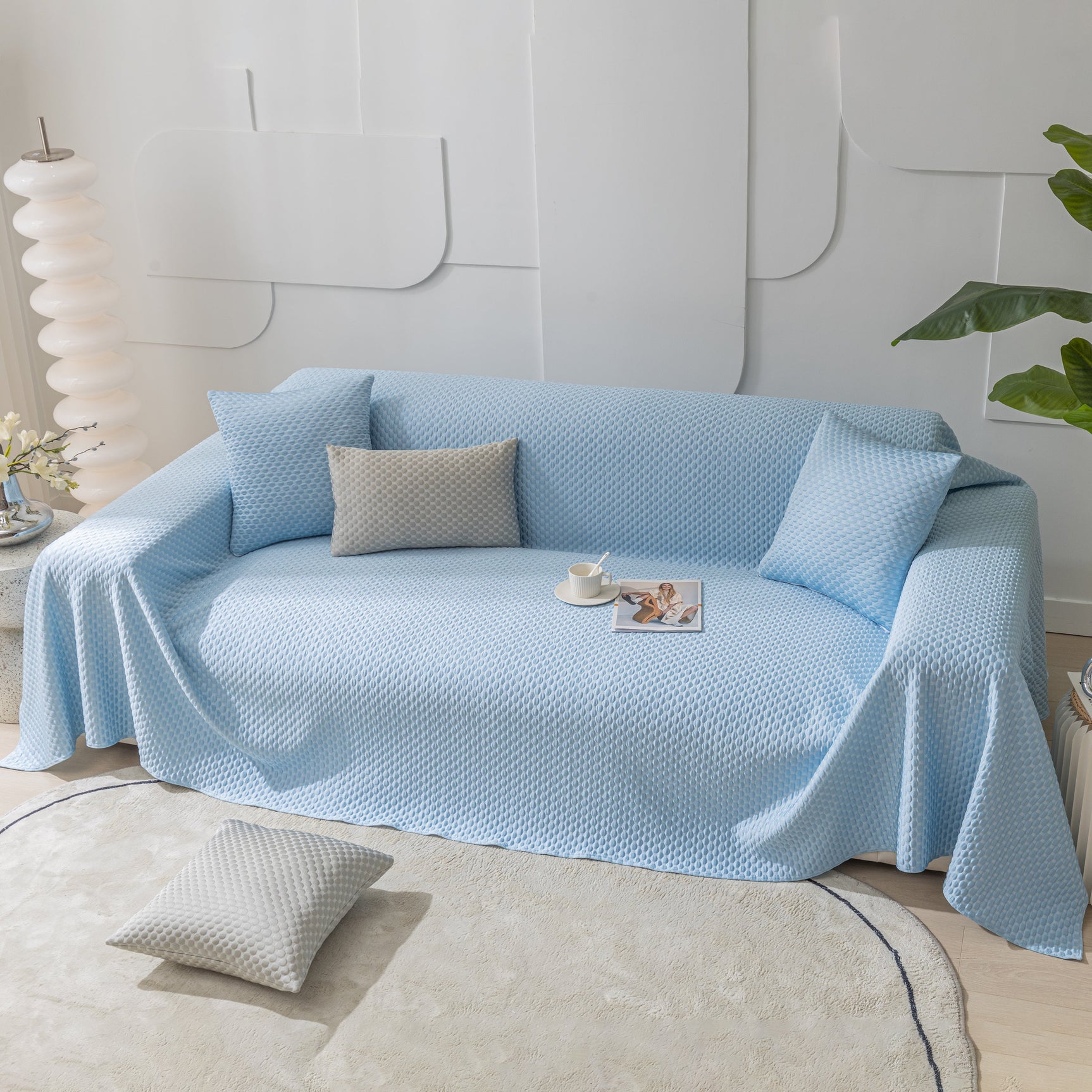 FASHION Granular Textured Sofa Couch Covers, L Shape Sectional Couch Covers, Sofa Covers for Living Room - Ornate Home