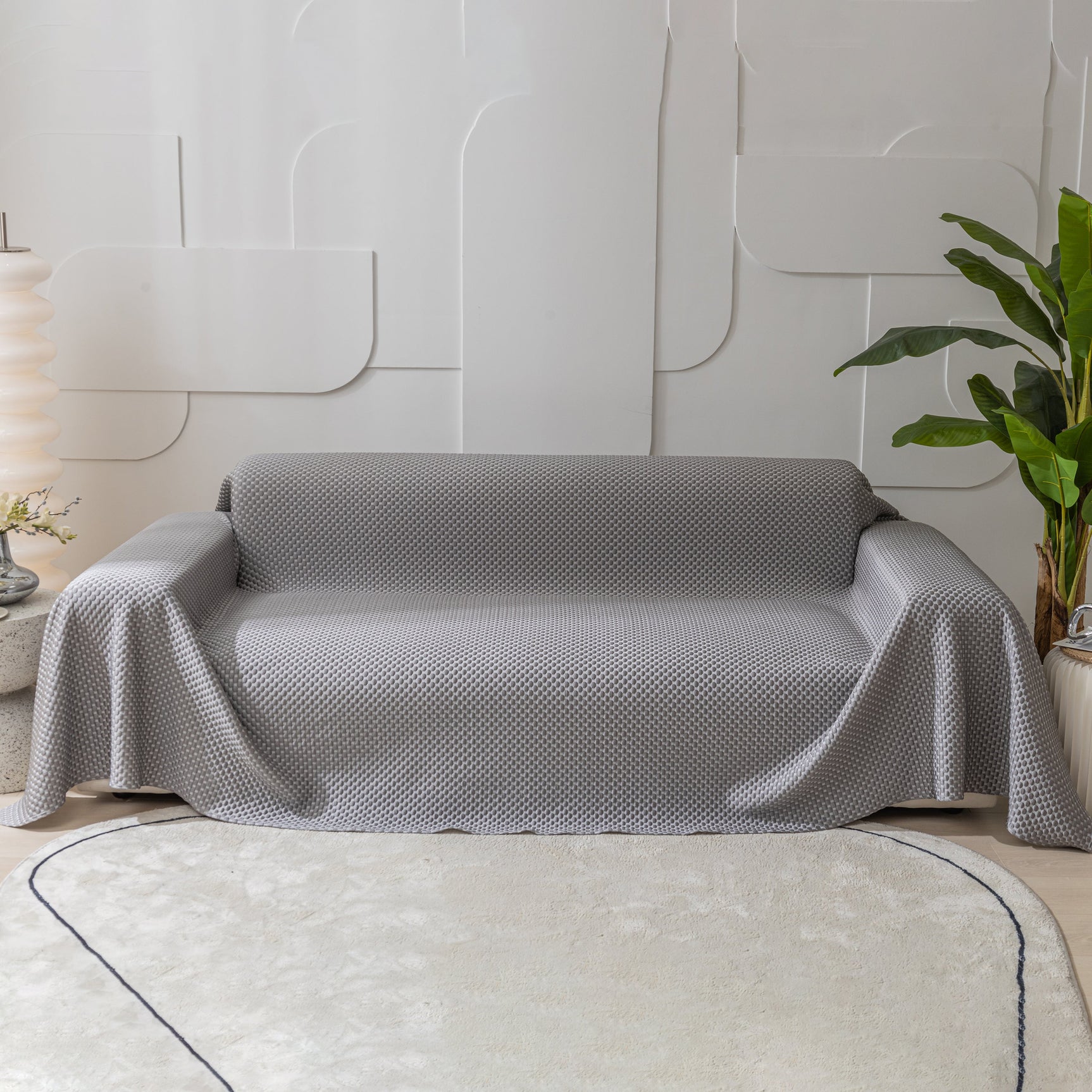 FASHION Granular Textured Sofa Couch Covers, L Shape Sectional Couch Covers, Sofa Covers for Living Room - Ornate Home