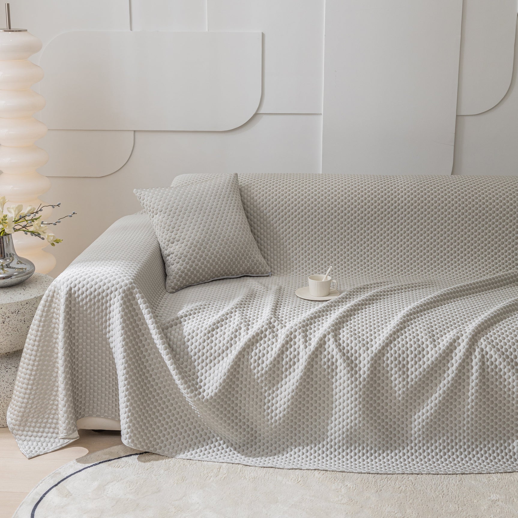 FASHION Granular Textured Sofa Couch Covers, L Shape Sectional Couch Covers, Sofa Covers for Living Room - Ornate Home