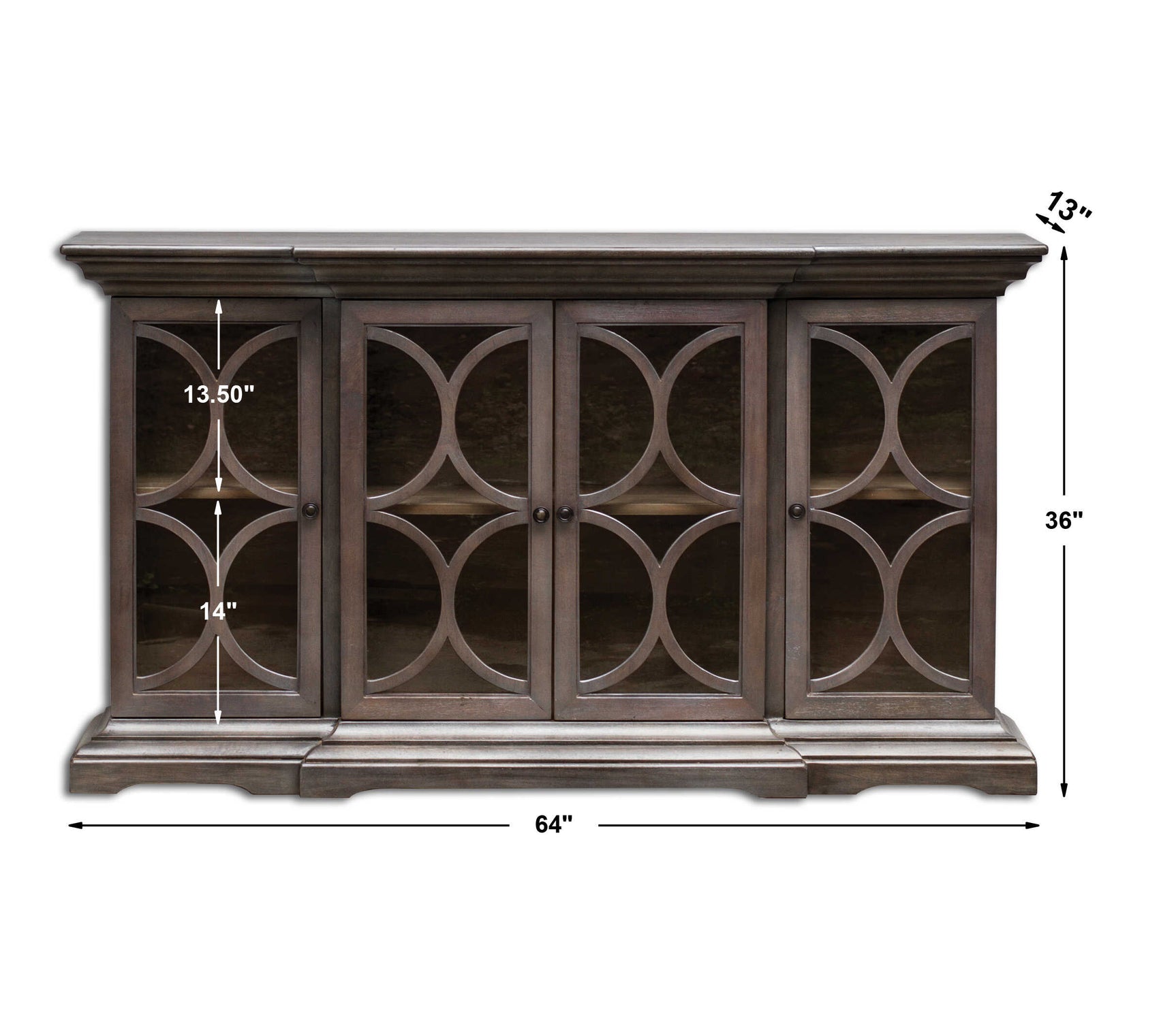 Belino Gray Wooden 4 Door Chest