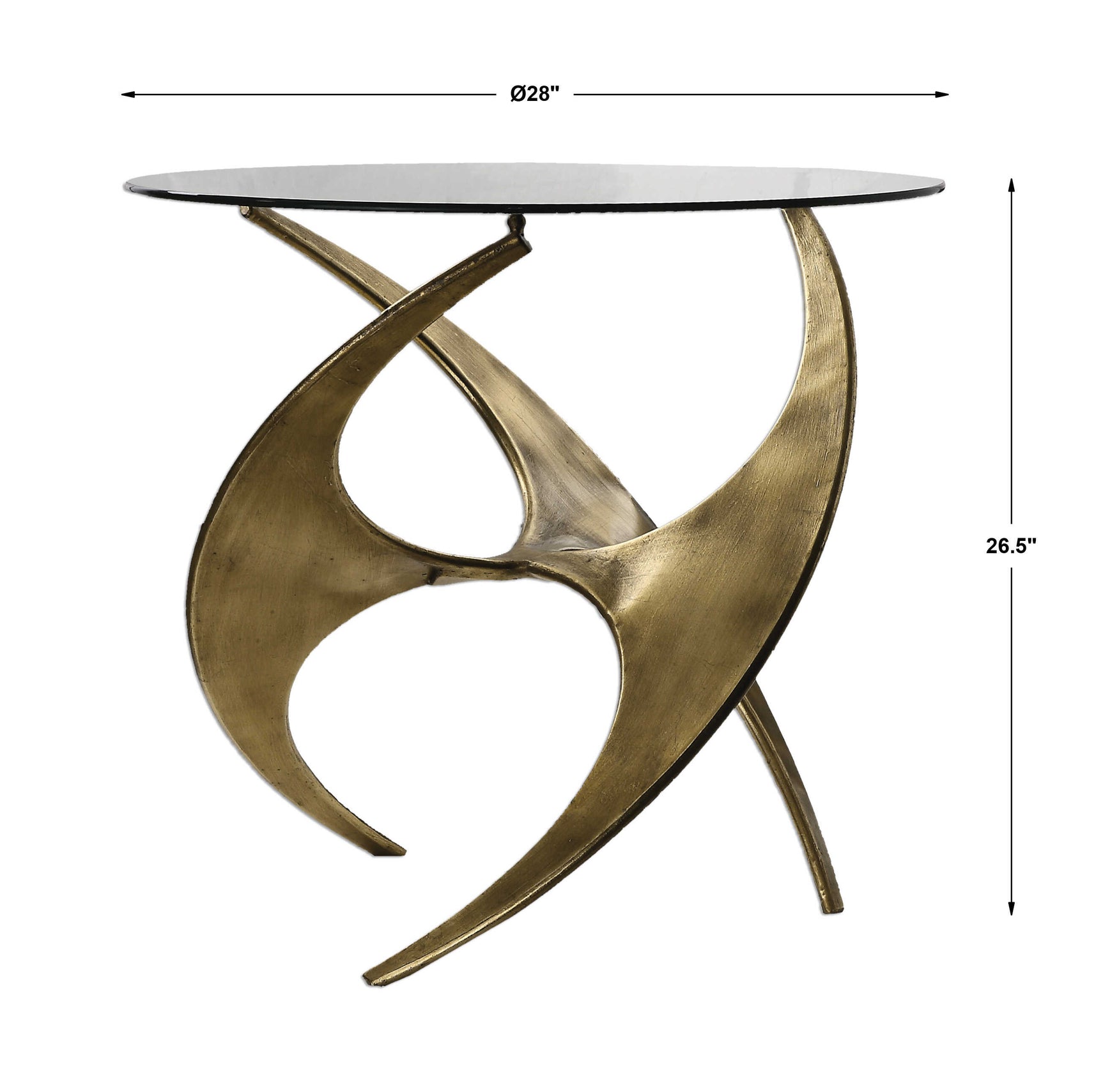 Graciano Gold Glass Side Table