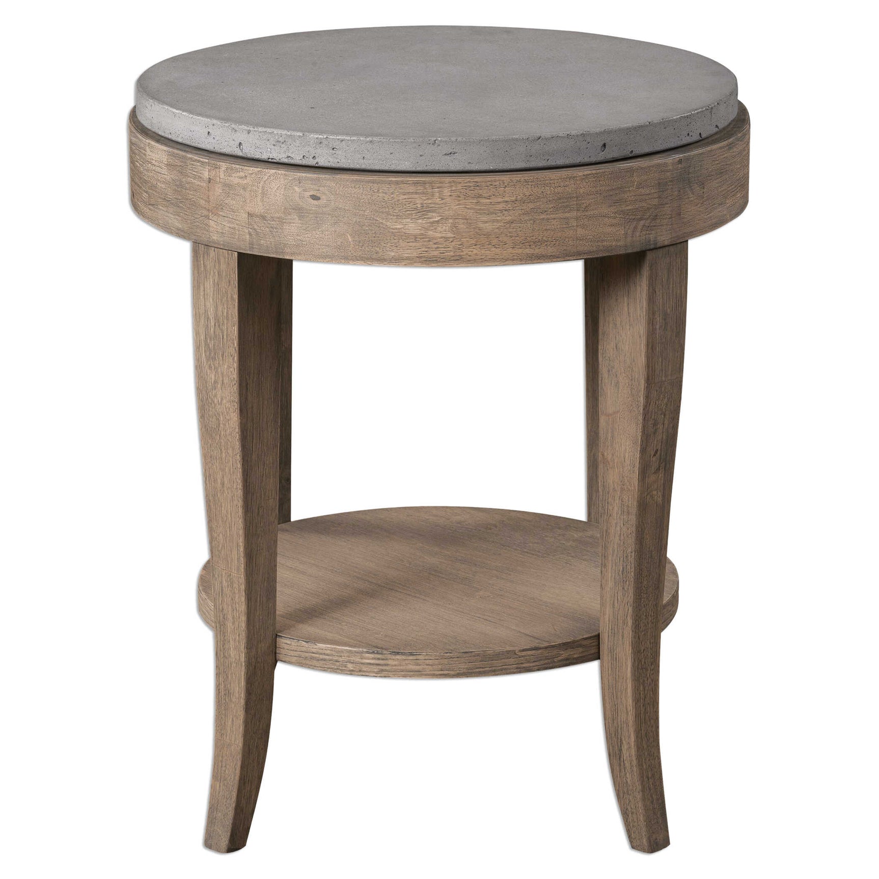 Deka Gray/Woodtone Round Side Table