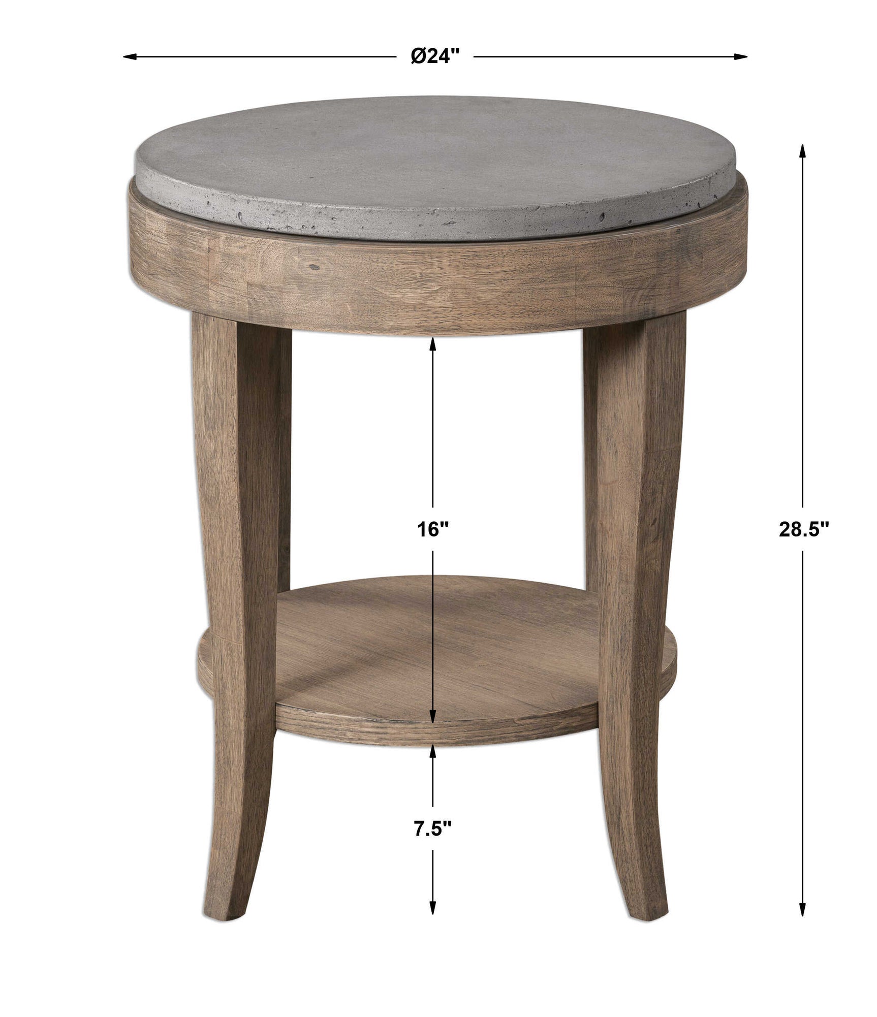 Deka Gray/Woodtone Round Side Table