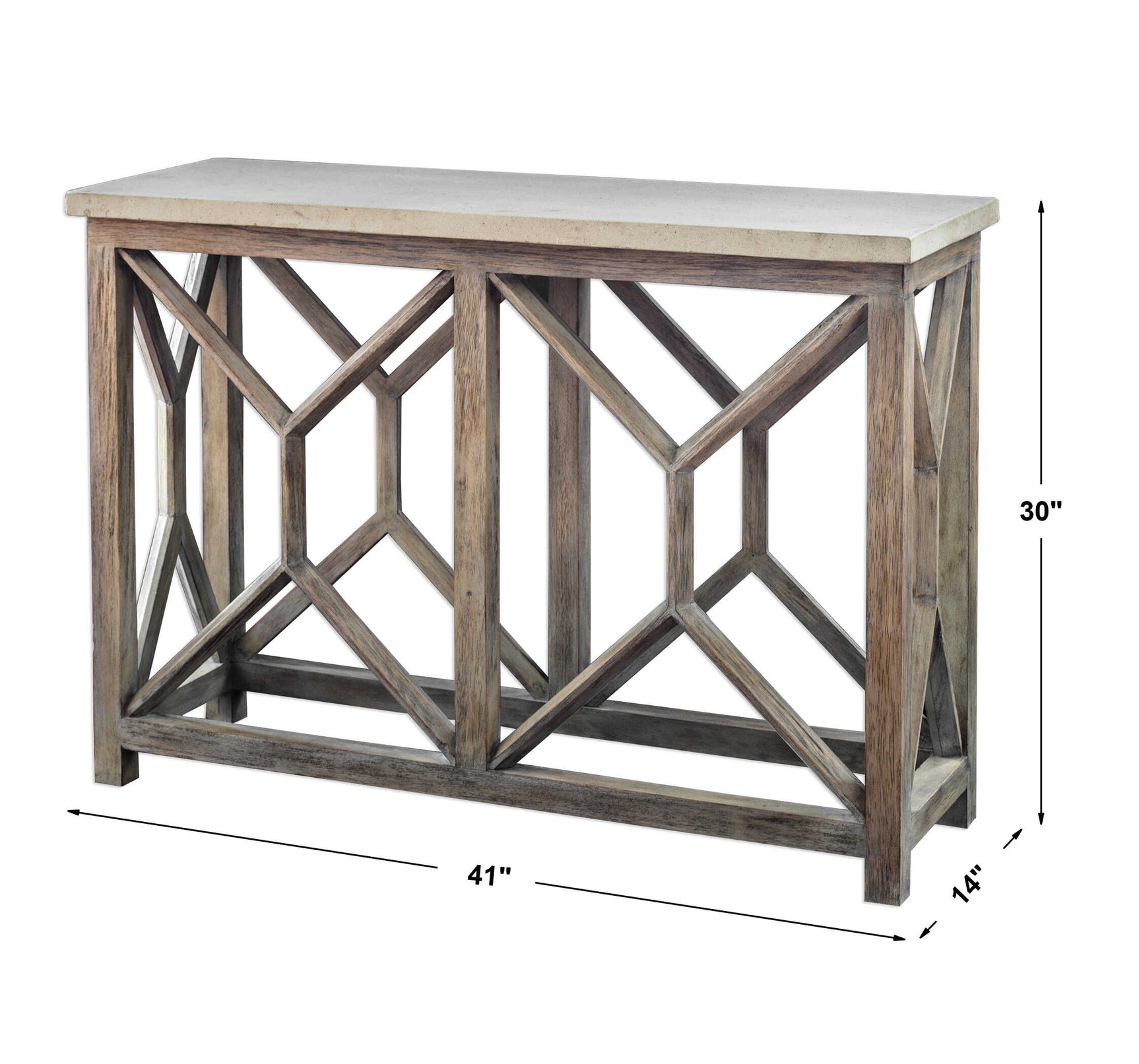 Catali Ivory Stone Console Table