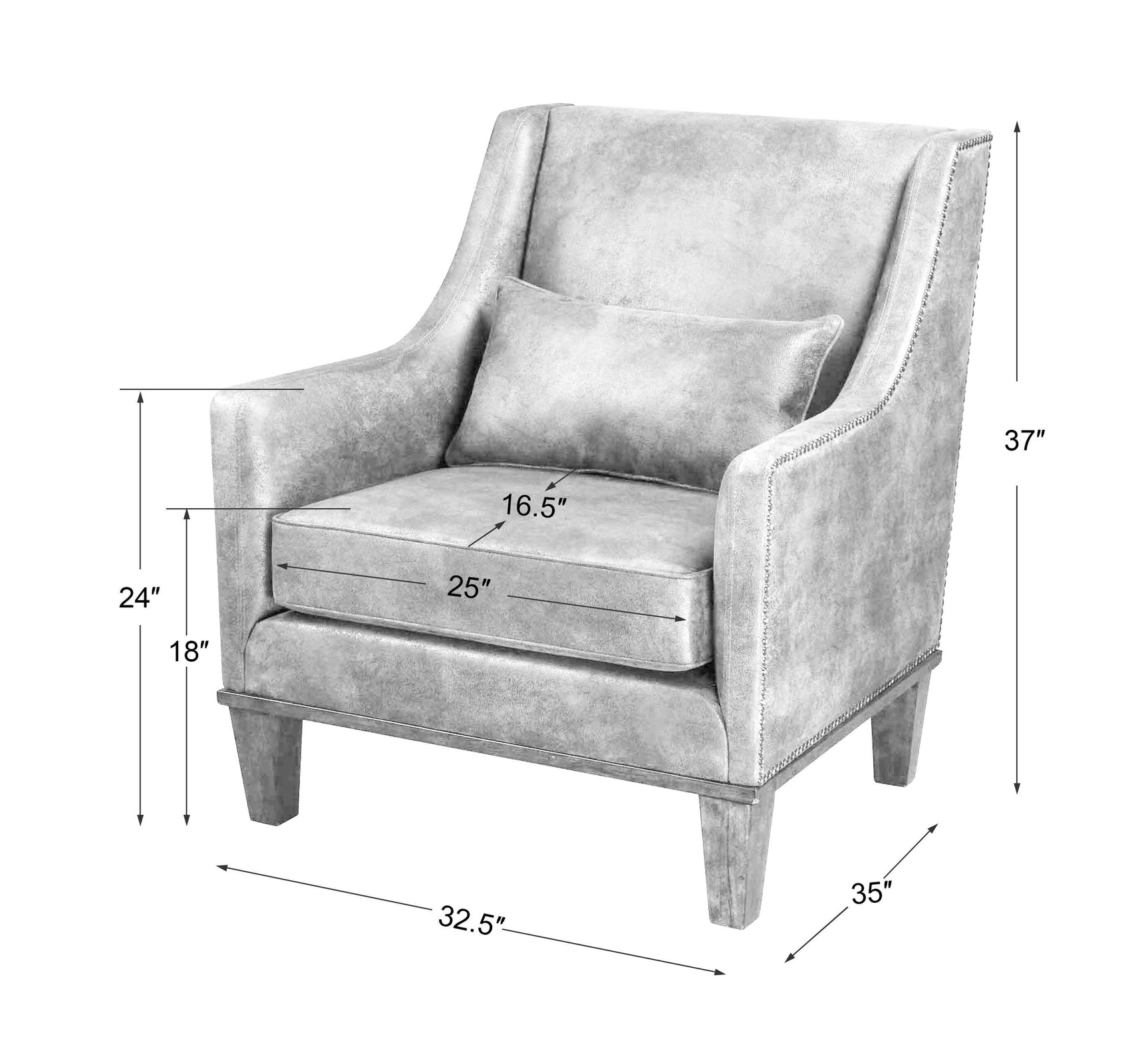 Clay Brown Leather Armchair