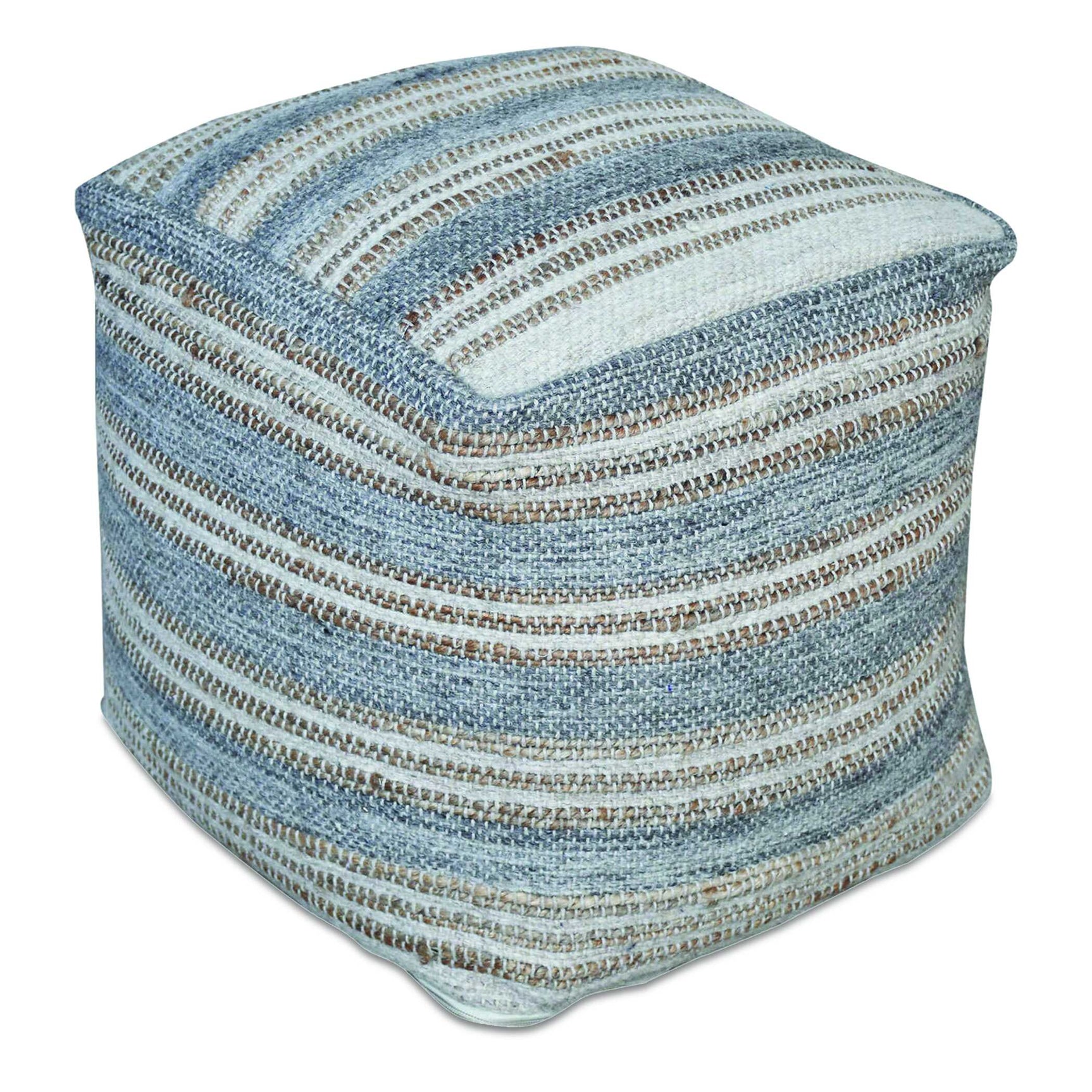 Mesick Gray Handwoven Pouf