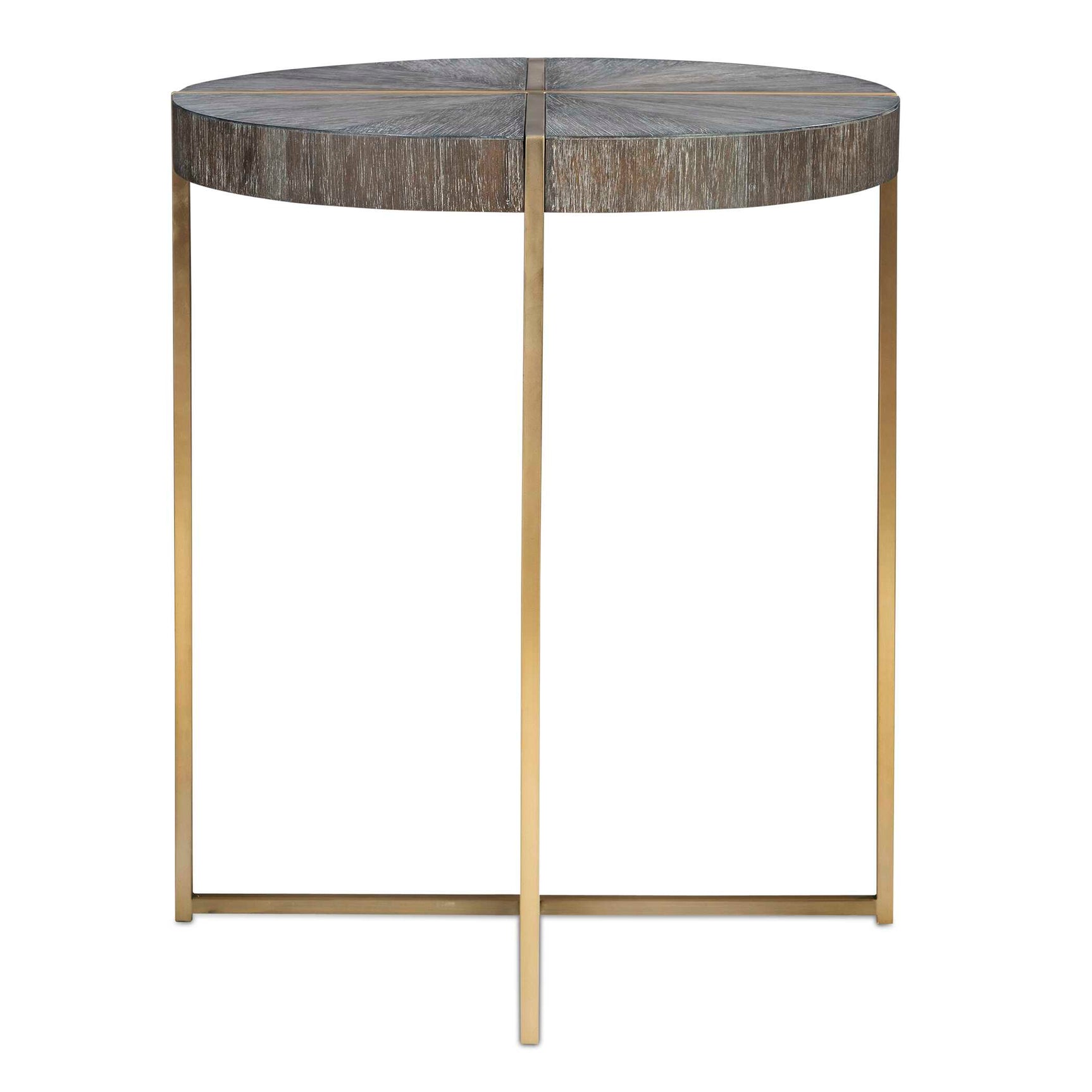 Taja Brass/Brown/Woodtone Round Accent Table