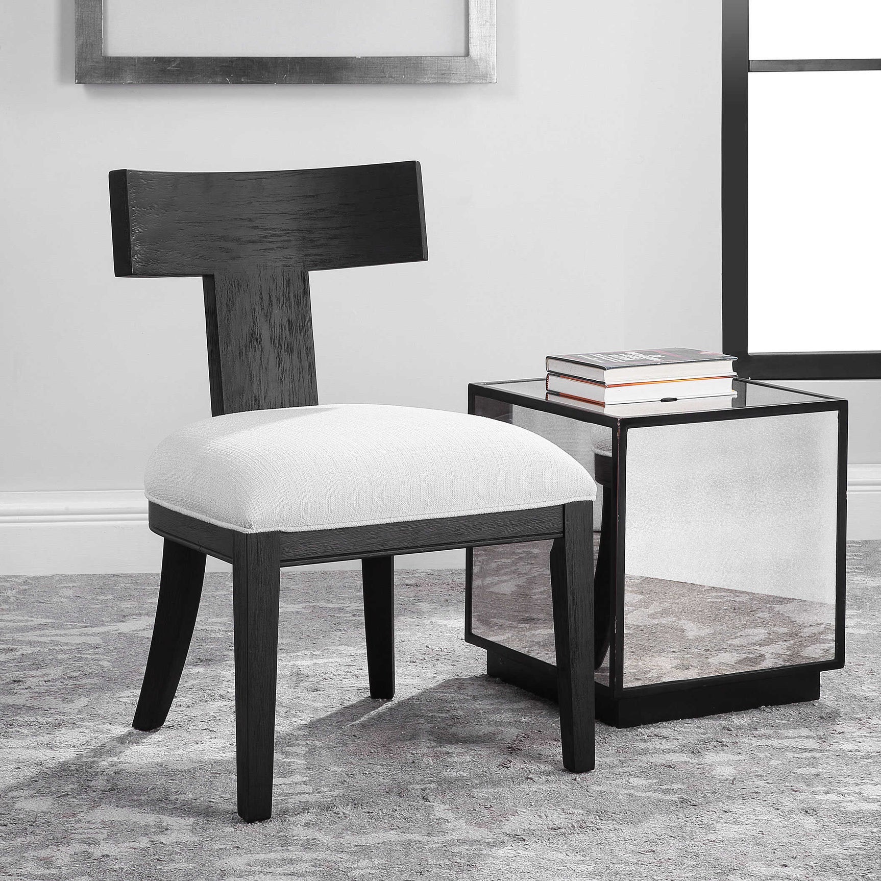 Idris Black Armless Chair